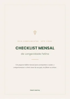 Capa do Checklist Mensal de Longevidade Felina